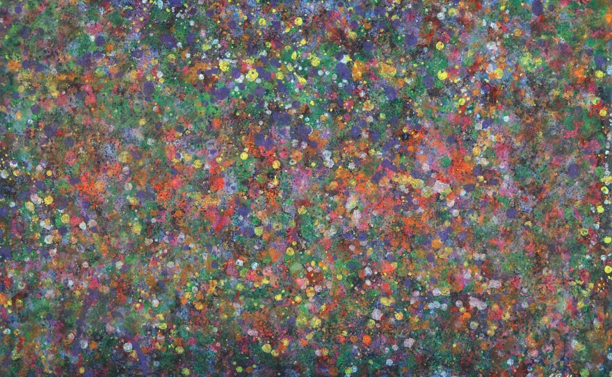 Lou Stovall, <em>Secrets of the Day,  </em>2010. Monoprint, 26 x 40 in.