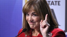 Congresswoman Loretta Sanchez speaks during a debate against California Attorney General Kamala Harris at California State University, Los Angeles, Oct. 5, 2016.
