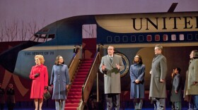 Janis Kelly as Pat Nixon, Teresa S. Herold as the Second Secretary to Mao, James Maddalena as Richard Nixon, Ginger Costa Jackson as the First Secretary to Mao, Russell Braun as Chou En-lai in Adams' "Nixon In China."