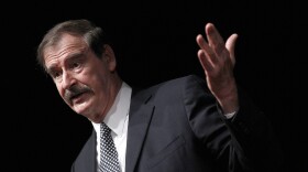 Former Mexican President Mexico Vicente Fox speaks at the CATO Institute in Washington, Oct. 18, 2018. 