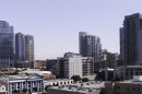 An aerial view of buildings in Downtown San Diego. Oct. 2, 2020.  