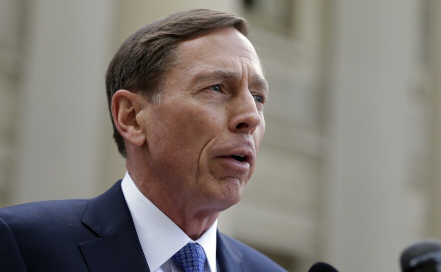 Former CIA director David Petraeus leaves the federal courthouse in Charlotte, N.C., in April after pleading guilty to sharing top government secrets with his biographer.