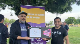 Mark Gadia and Fernando Jay Huerto getting their genre at the 2024 48HR Film Project. July 12,2024