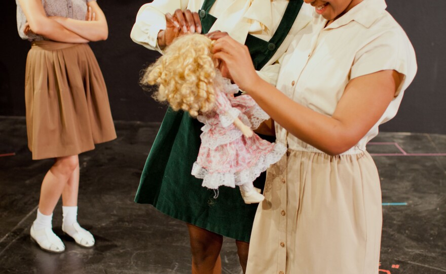 (from left to right) Actors Lorene Chesley, Marshel Adams and Cashae Monya in Toni Morrison's "The Bluest Eye," a joint production of Moxie Theatre and Mo'olelo Theatre.