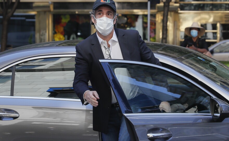 Michael Cohen arrives at his Manhattan apartment on May 21, 2020, in New York City. Former President Donald Trump's longtime personal lawyer was released from federal prison because of the coronavirus pandemic.
