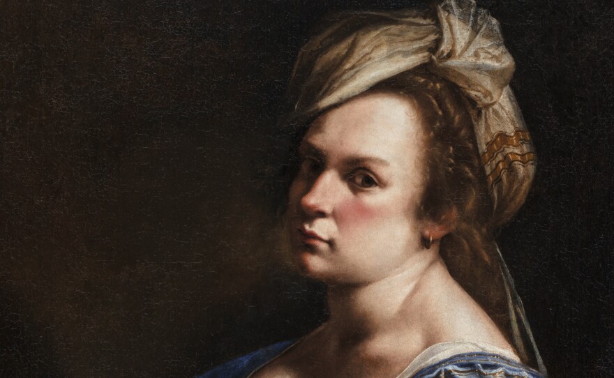 Artemisia Gentileschi painted this Self-Portrait as a Lute Player during her years living in Florence.