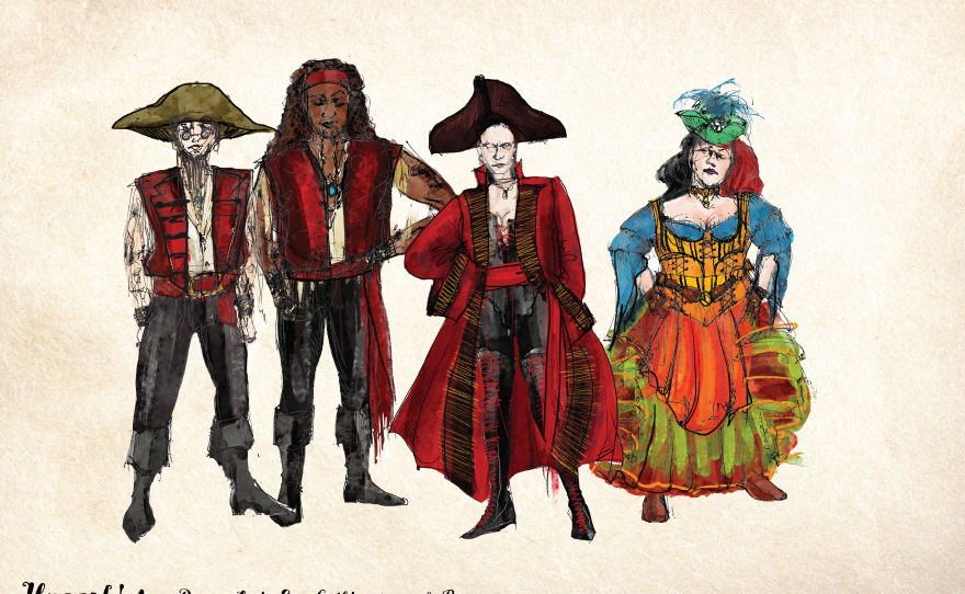 Costume designs for "Huzzah!" (2025)