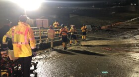 Emergency crews working to rescue several migrants from a flood storm drain in San Ysidro on Thanksgiving, Nov. 28, 2019.