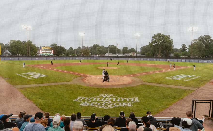 The first game of the Women's Professional Baseball League, hosted at Springfield's Robin Roberts Stadium. The 5,200-seat stadium sold out for opening day.