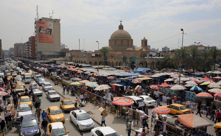 The Shorja market in central Baghdad, bustling in early April, was targeted in attacks in 2007.