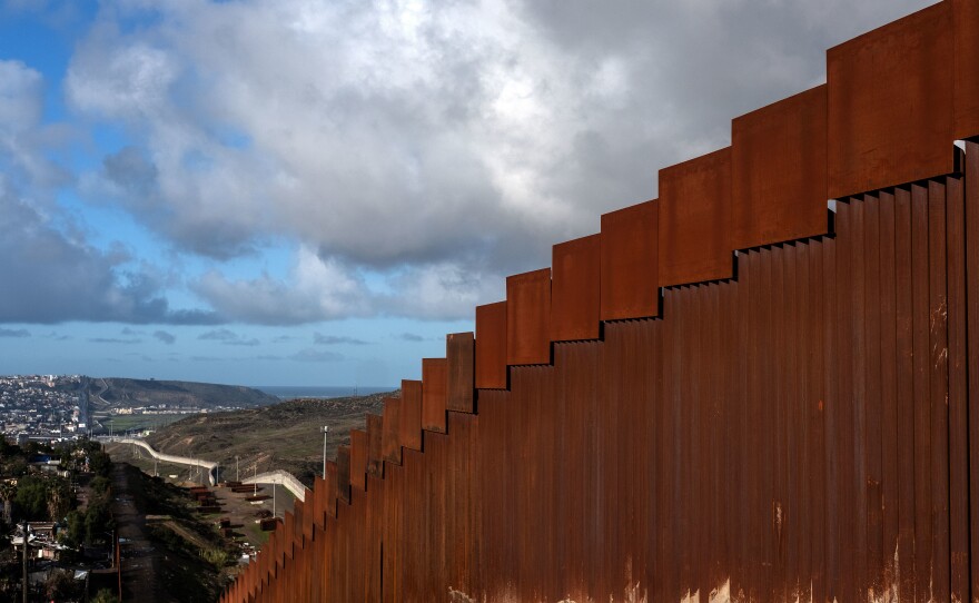 A section of the reinforced U.S.-Mexico border fence as seen from Tijuana, Mexico, on Sunday.