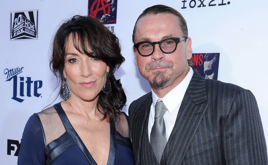 Sagal with her husband, Sons of Anarchy creator Kurt Sutter.