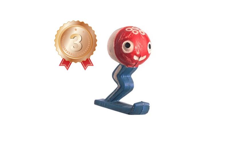 Shuss is a little man on skis designed by Aline Lafargue for the 1968 Winter Olympics in Grenoble, France. Lafargue designed the mascot in a hurry, with only one night to create a plan for submission.