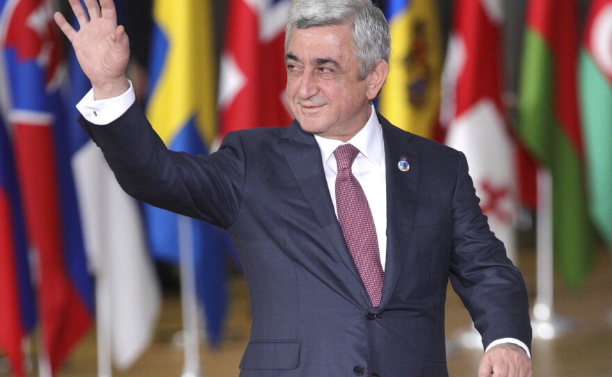 Serzh Sargsyan, seen last fall at a summit in Brussels before the end of his second term as president.