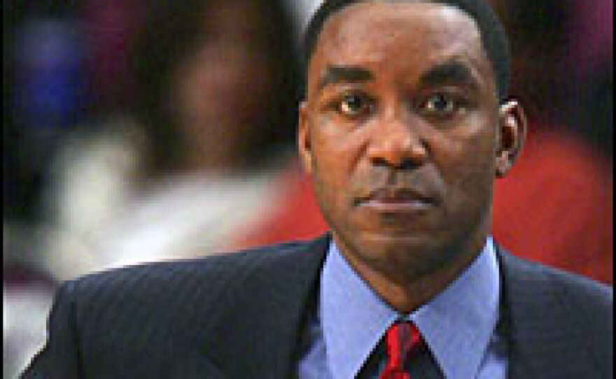 New York Knicks head coach Isiah Thomas looks on during a game in a photo from December 2006. Thomas and Madison Square Garden were found guilty Oct. 2, 2007, in a sexual harassment suit brought by a former Knicks executive.