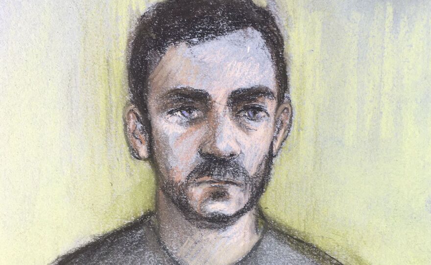 Maurice Robinson, 25, seen in a courtroom sketch last month. The truck driver pleaded guilty Monday to two charges related to the deaths of 39 migrants — but he still faces dozens more charges.