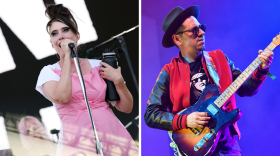 Kathleen Hanna (left) and Adrian Quesada are two artists featured on the benefit compilation