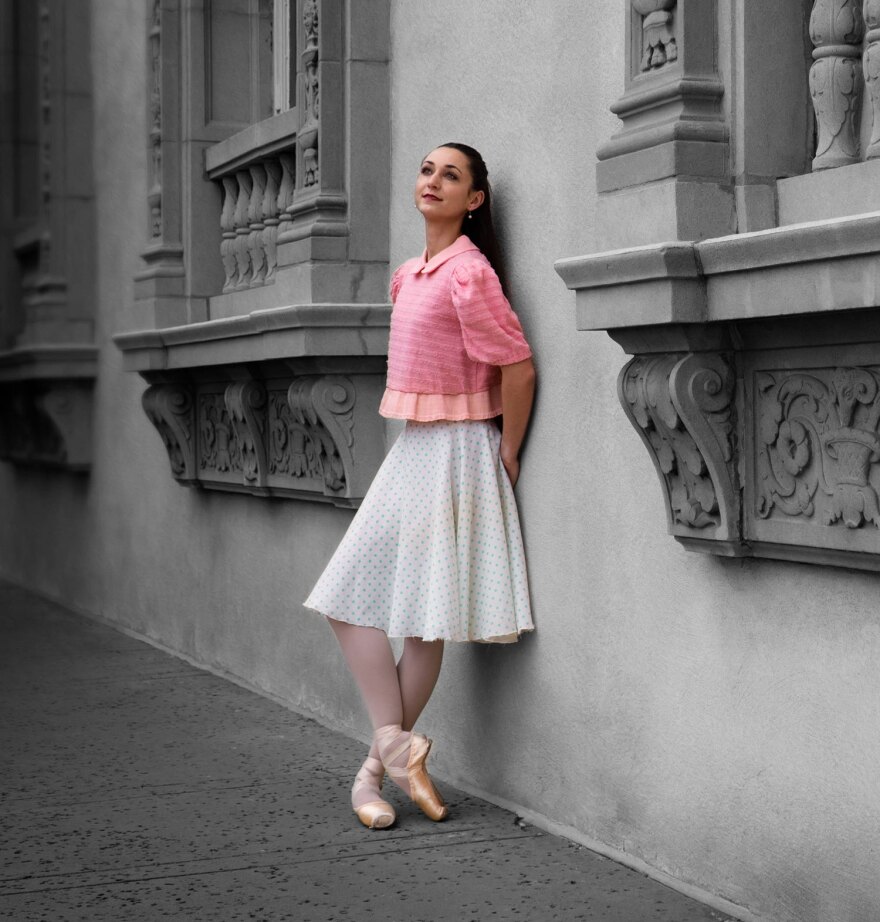 A ballet dancer from City Ballet's production of "An American in Paris" is shown in an undated photo.