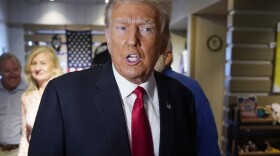 Former President Donald Trump greets supporters before speaking at the Westside Conservative Breakfast, Thursday, June 1, 2023, in Des Moines, Iowa.