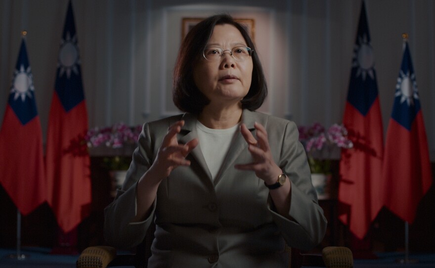 Taiwan's first woman President, Tsai Ing-wen, in a scene from "Invisible Nation," directed by Vanessa Hope.