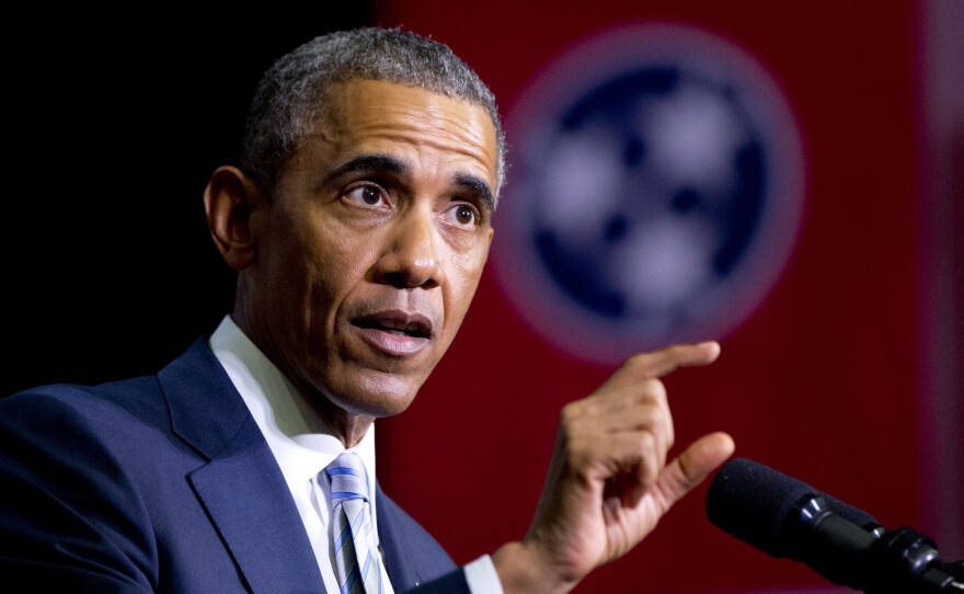 President Obama speaks at Pellissippi State Community College, in Knoxville, Tenn., on Jan. 9. Obama is turning to his biggest television audience of the year to pitch tax increases on the wealthiest Americans and put the new Republican Congress in the position of defending top income earners over the middle class.
