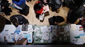 The scene at a job fair in Manhattan earlier this month.