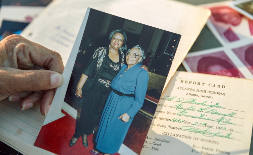 Ernestine Mann, here in a family photo, moved into the Arbor Terrace at Cascade assisted living facility in Atlanta in 2019. Mann was one of the residents who died of COVID-19 this year when there was an outbreak at the facility.