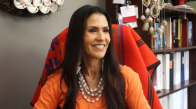 Joely Proudfit sits in her office at the California Indian Culture and Sovereignty Center at CSU San Marcos on Wednesday, Sept. 30, 2026.