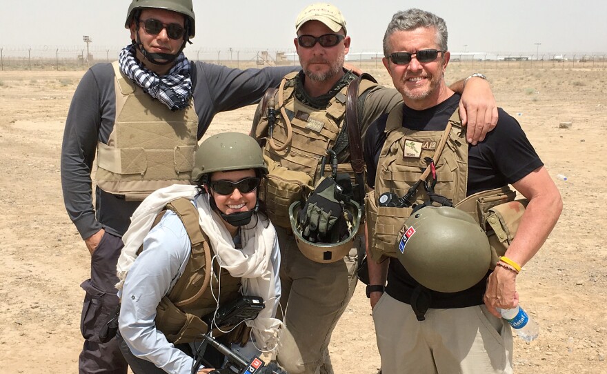 Zabihullah Tamanna (from left), Monika Evstatieva, David Gilkey and Tom Bowman