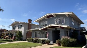 Two craftsman style homes are seen in the North Park Dryden Historic District, Oct. 7, 2025.