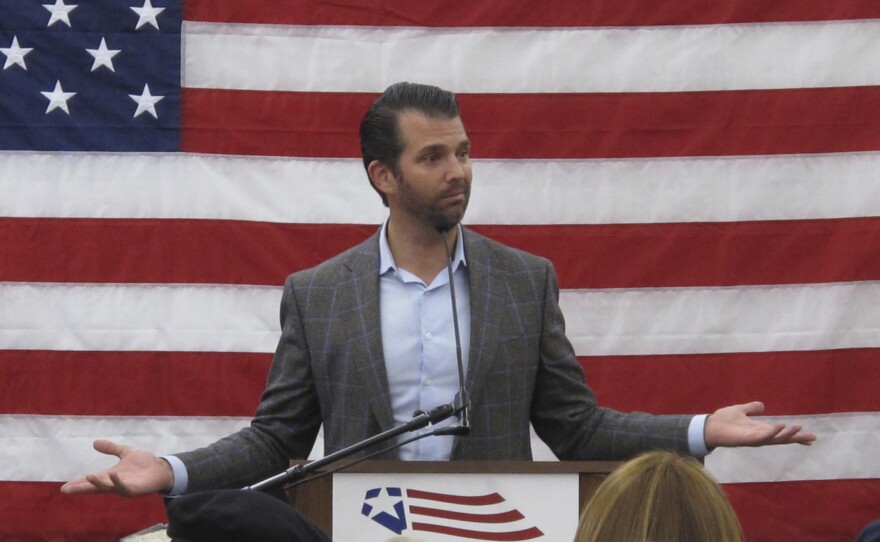 Donald Trump Jr. did not go into detail on what President Trump had advised. Asked last year for details by the BBC, Prime Minister Theresa May said, with an amused expression: "He told me I should sue the EU."