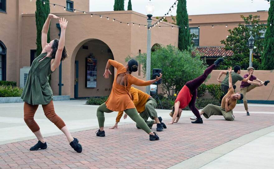 Dancers from San Diego Dance Theater rehearse for their "Fall in Love With Dance Again" program, streaming Nov. 20-22, 2020.