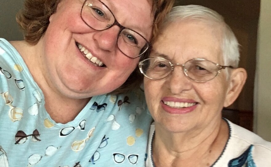 Bobbi Jo Dziuk (left) with her mother, Eva Erbele.
