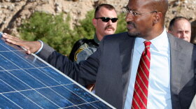 In August, Van Jones visited a solar-powered emergency station set up by the Las Vegas police department. While serving in the Obama administration, Jones promoted the creation of "green jobs" as a way to boost the economy and clean up the environment. Stimulus funding for such projects is expected to begin in earnest this fall.