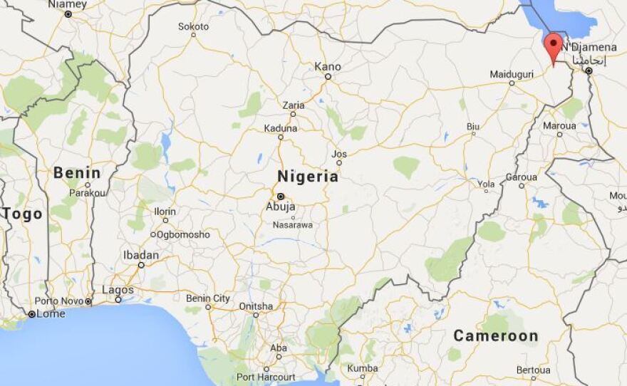 The location of Kusumma village in northeastern Nigeria, where the Nigerian military says it recued 520 hostages from Boko Haram. It says 309 people were rescued from other villages in the same state.