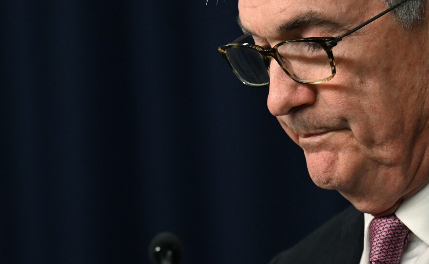 Federal Reserve Chair Jerome Powell speaks during a news conference in Washington, D.C., on May 4.