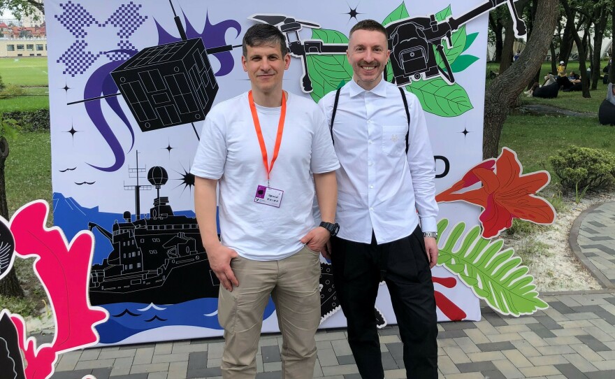 Neuroscientist Sergiy Danylov (left) and Roman Havrysh are co-founders of Anima, a company that has developed an online test designed to screen for signs of anxiety or depression. They say the test can be used by civilians or members of the military and is already being used by some military psychologists.