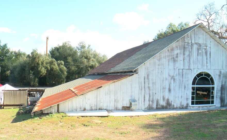 The back of the barn at Brick N Barn is shown on December 1, 2023.