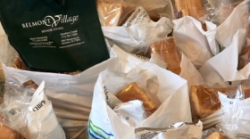 Pictured above are "gratitude gifts" handed out to caregivers at Belmont Village Senior Living as a gesture of gratitude more than a week into lock down to stem the spread of COVID-19, March 23, 2020.