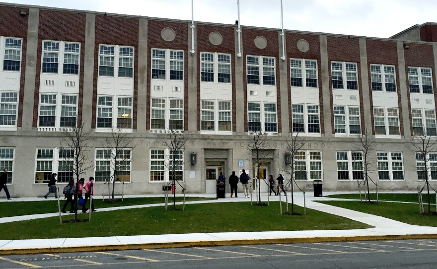 New York's Utica City School District is facing two lawsuits in federal court that say it discriminated against refugee students and did not let them enroll at Thomas R. Proctor High School, shown here.