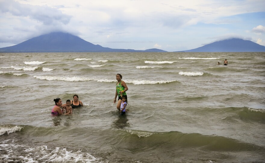 A family swims in Lake Nicaragua, which will encompass nearly half of the proposed canal's 172-mile route. Environmentalists worry that oil spills, pollution and dredging will destroy the country's largest supply of fresh water.