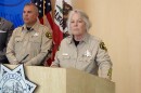 San Diego County Sheriff Kelly Martinez at a news briefing at the San Diego County Operations Center on Feb. 7, 2025.