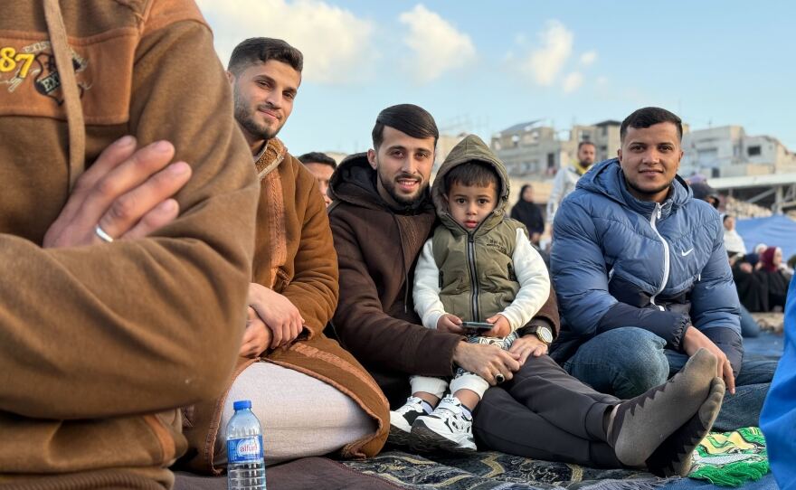 People gathered together to mark the holiday.