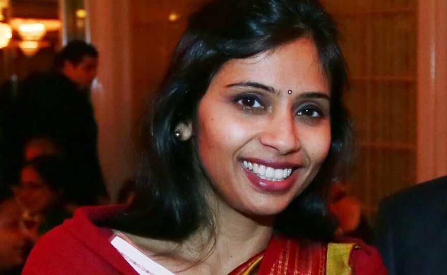 Devyani Khobragade, India's deputy consul general, at an India Studies Stony Brook University fundraiser in Long Island, N.Y., on Dec. 8. Khobragade's arrest last month on visa fraud charges sparked a diplomatic row between India and the U.S. She left the country Thursday.