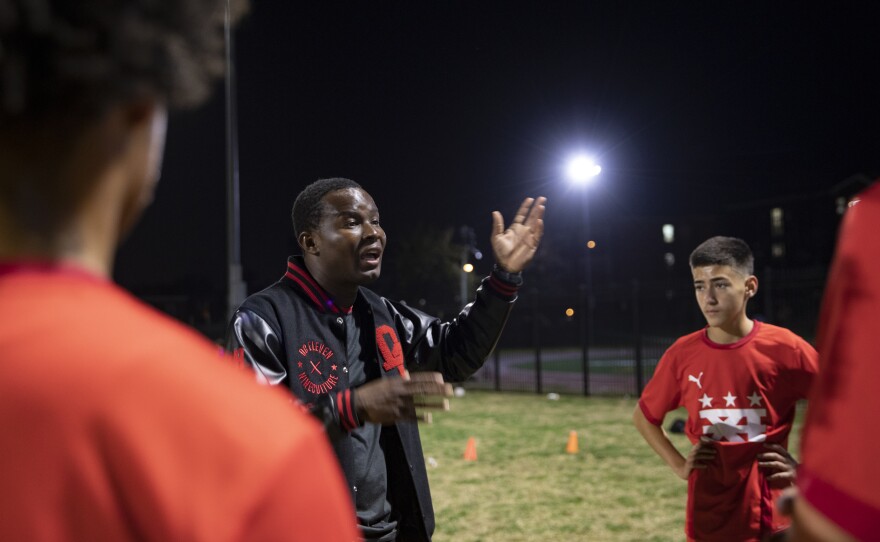 DCXI's Coach Hedji says they schedule practices in the evenings so that parents who work can bring their kids. He says some clubs, "you have to be there at 4:00. But what about the parents who get off work at 4 or get off work at 5? Some get off work at 6."
