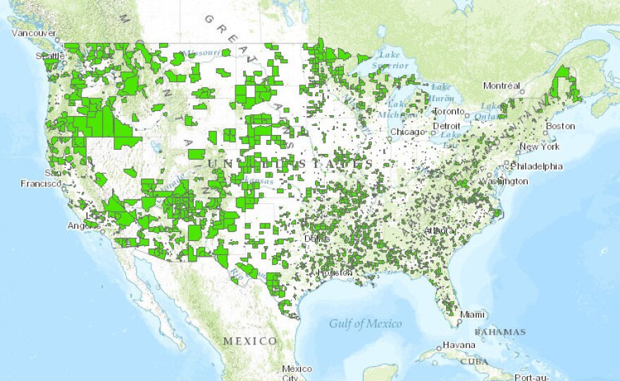 Zoom in, and you're find where there's no grocery store.
