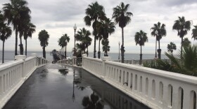 Rain at Oceanside Pier, Oct. 24, 2016.