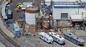 Ariel view of the chemical tank at GKN Aerospace in Garden Grove, Calif., on Wednesday.