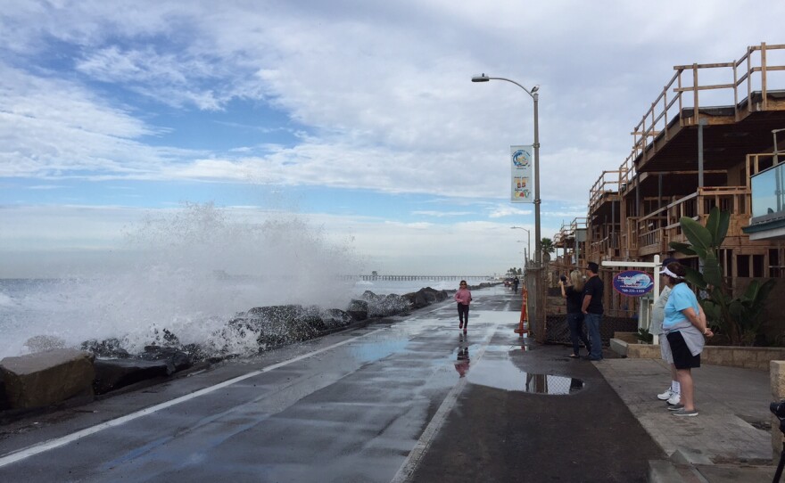 High tide at The Strand in Oceanside, Nov. 25 2015.