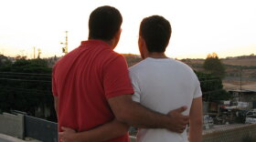 A still of two men featured in the film "City Of Borders."